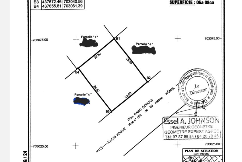 Parcelle à vendre à Cotonou Tokpa