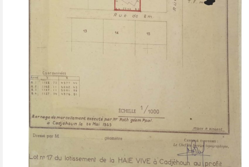 Terrain, parcelle à vendre à Cotonou, haie-vive 1